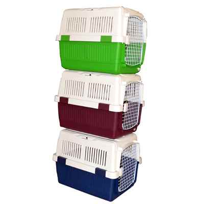 Köpek Taşıma Kabı Metal Kapılı Mavi