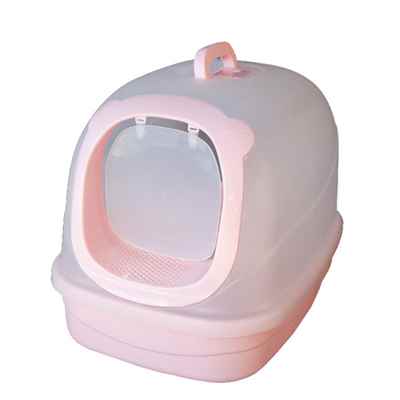 Pet Zone Filtreli Kapalı Kedi Tuvalet Kabı Pembe Büyük Boy