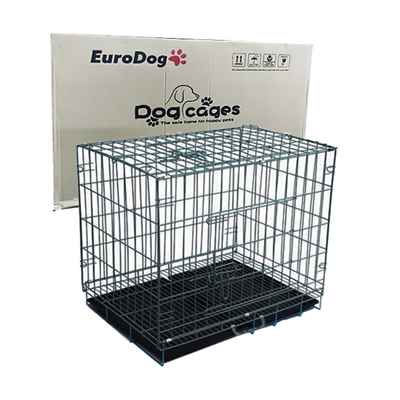 EuroDog Köpek Kafesi Siyah Dövme 121x74x81