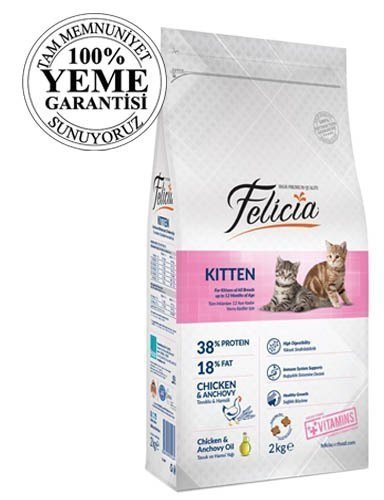 Felicia High Premium Tavuklu-Hamsili Yavru Kedi Maması 2 Kg