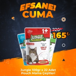 Jungle 100gr x 24 Adet Kedi Pouch Mama Çeşitleri