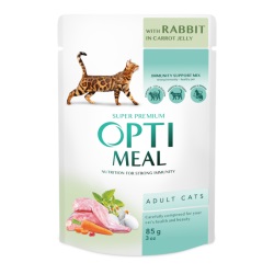 Optimeal Havuç Jöleli Tavşanlı Yaş Kedi Maması 85g