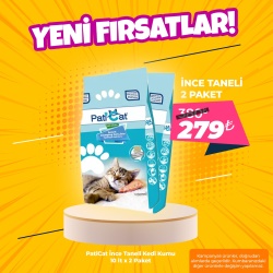 PatiCat 10Lt x 2 Paket İnce Taneli Topaklanan Kedi Kumu