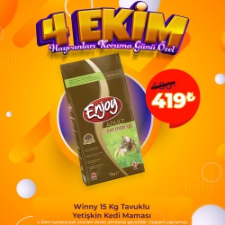 Enjoy Yetişkin Tavuklu Kedi Maması 15 Kg