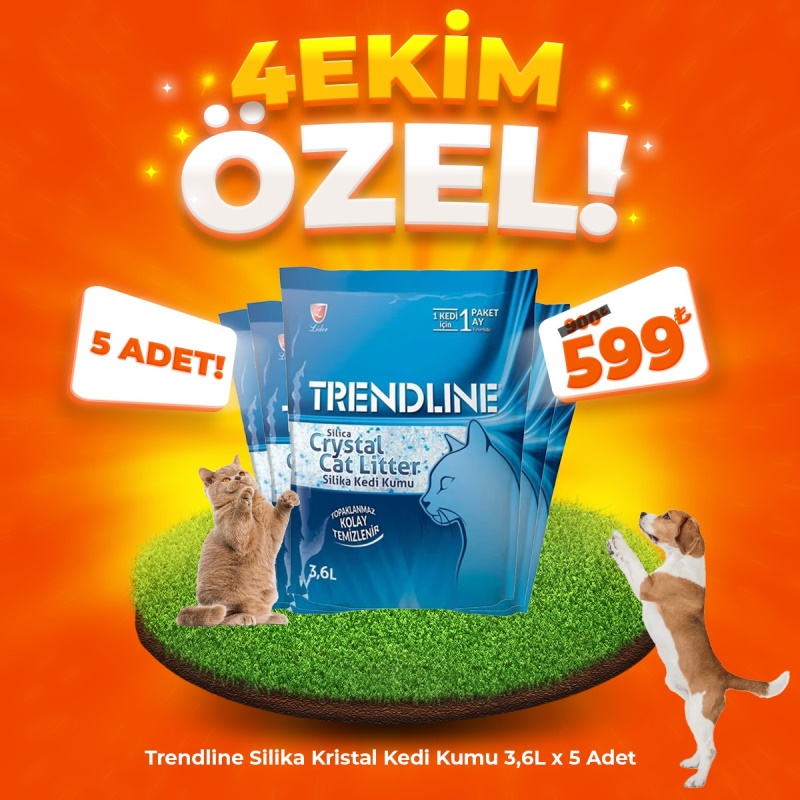 Trendline Silika Kristal Kedi Kumu 3,6L x 5 Adet