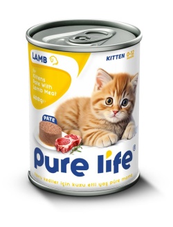 PureLife PATE Kuzulu YAVRU Kedi Konserve 400 Gr x 20 Adet