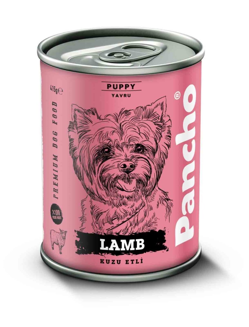 PANCHO Kuzu Etli Yavru Köpek Konserve Mama 415gr