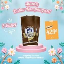 King 10 Kg Biftekli Yetişkin Köpek Maması x 2 Paket