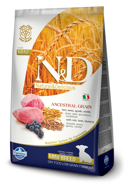 N-D Düşük Tahıllı Kuzu Etli Yaban Mersinli Küçük Irk Yavru Köpek Maması 2.5 Kg