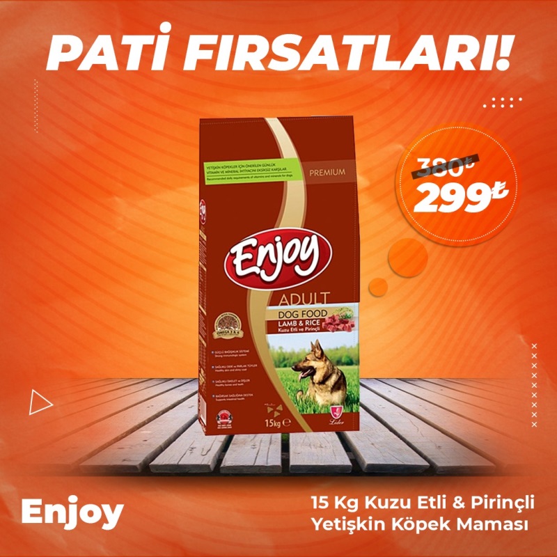 Enjoy 15 Kg Kuzu Etli Yetişkin Köpek Maması