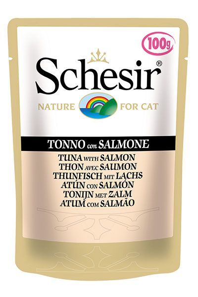 Schesir Jel İçinde Ton Balikli&Somonlu Pouch Kedi Mamasi 100 Gr
