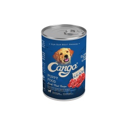 Cango Parça Kuzu Etli Soslu Yavru Köpek Konserve Mama 415 Gr x 24 Adet