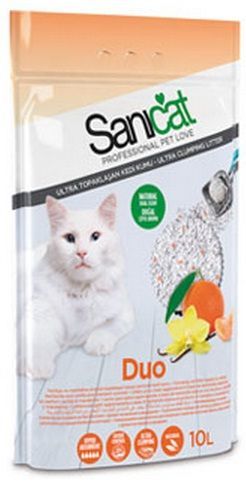 Sanicat Duo Vanilya Ve Mandalina Aromali Topaklanan Kedi Kumu 10 Lt