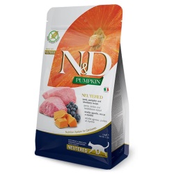 N&D Pumpkin Kuzu Etli Bal Kabaklı ve Yaban Mersinli Tahılsız Kısırlaştırılmış Kedi Maması 5kg