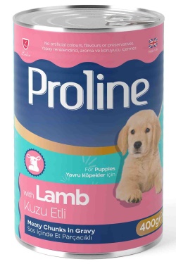 Proline Sos İçinde Parça Kuzu Etli Yavru Köpek Konservesi 400gr x 24 Adet