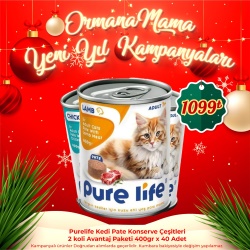 Purelife Kedi Pate Konserve çeşitleri 2 koli Avantaj Paketi (40 Adet)