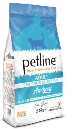 Petline Sea Food Selection Anchovy Hamsili Düşük Tahıllı Yetişkin Kedi Maması 1,5kg