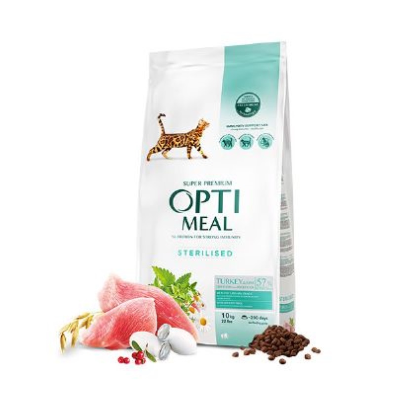 Optimeal Süper Premium Hindili-Yulaflı Kısır Kedi Maması 10 Kg