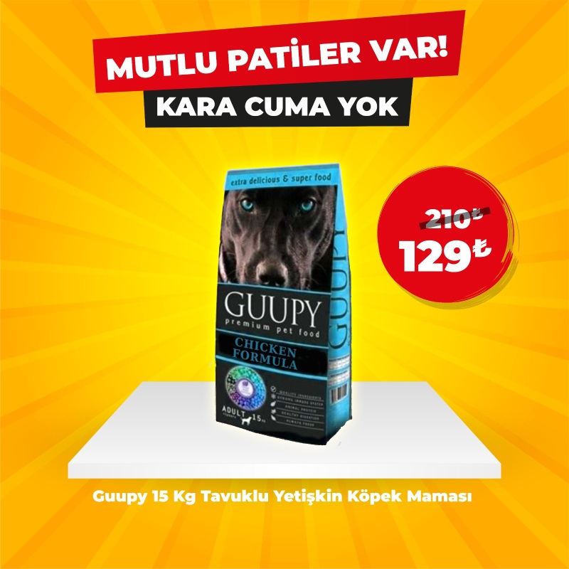 Guupy Tavuklu Yetişkin Köpek Maması 15 Kg