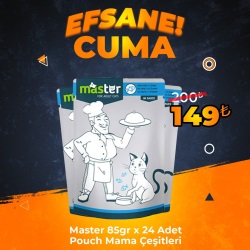 Master Av Hayvanlı Yetişkin Kedi Pouch Mama 80 grx24 Adet