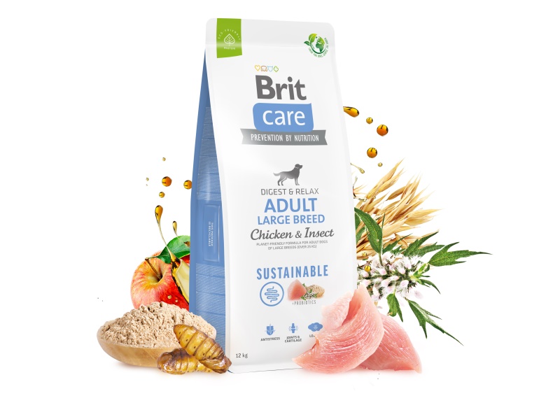 Brit Care Digest - Relax Tavuklu Larva Proteinli Büyük Irk Yetişkin Köpek Maması 12kg