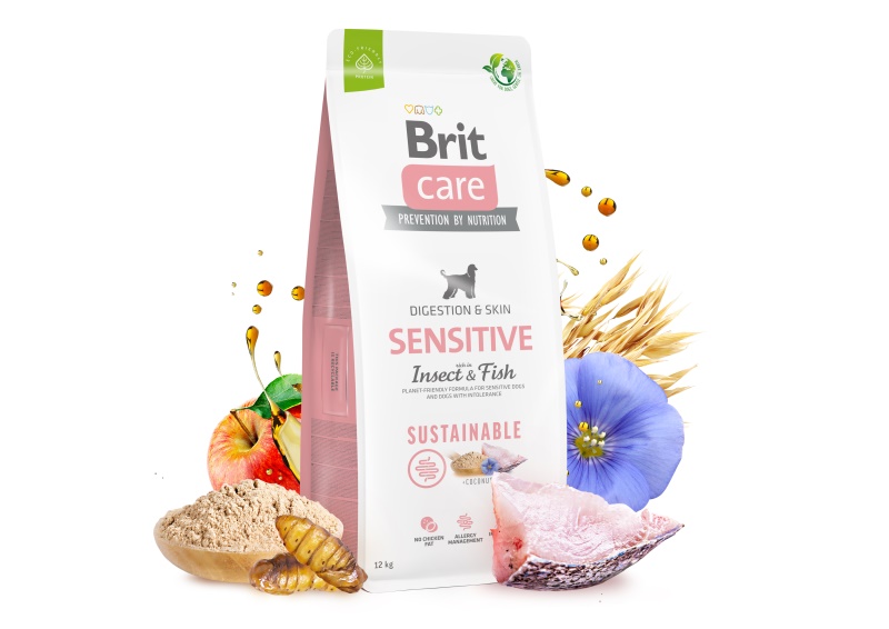 Brit Care Sensitive Digeston - Skin Balıklı Larva Proteinli Yetişkin Köpek Maması 12kg