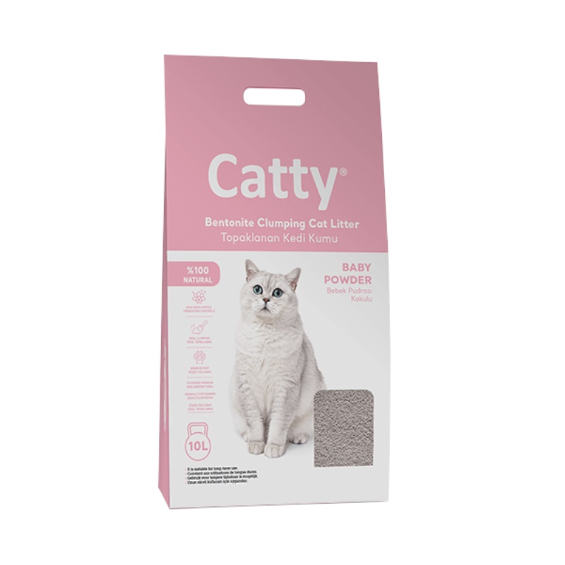 Catty Bebek Pudra Kokulu Kedi Kumu 10 lt x 2 Adet