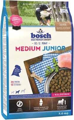 Bosch Medium Junior Taze Kümes Hayvanlı Orta Irk Yavru Köpek Maması 3kg