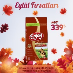 Enjoy 15 Kg Yetişkin Kuzu Etli Pirinçli Yetişkin Köpek Maması
