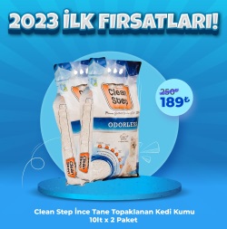 Clean Step Topaklanan İnce Tane Bentonit Kedi Kumu 2 Adet x 10 LT
