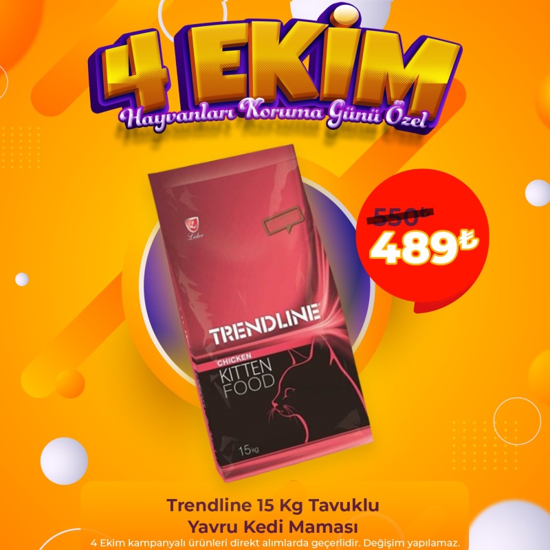 Trendline Kitten Tavuklu Yavru Kedi Maması 15 Kg