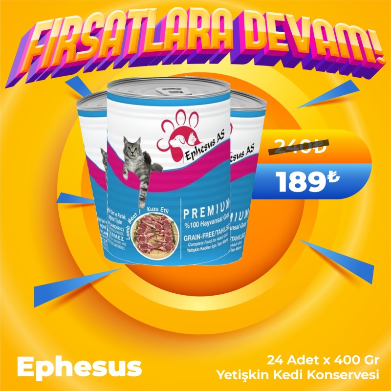 Ephesus As 415 gr x 24 Adet Kedi Konserve Çeşitleri
