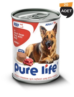 Pure Life Biftekli Pate Köpek Maması 400gr x 20 Adet