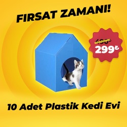 10 Adet Plastik Kedi Evi