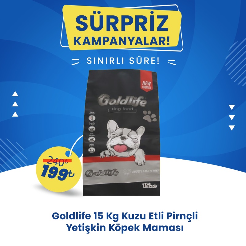 Goldlife 15 Kg Kuzu Etli Pirinçli Yetişkin Köpek Maması