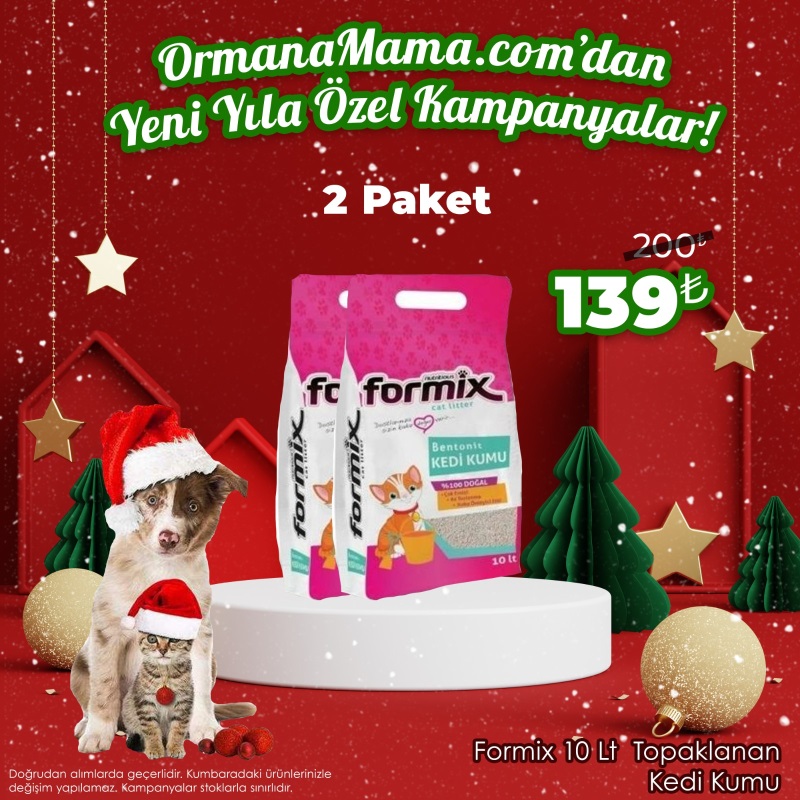 Formix 10 Lt x 2 Paket Topaklanan Kedi Kumu