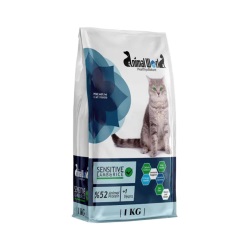 Animal World Sensitive Kuzulu ve Pirinçli Yetişkin Kedi Maması 1kg