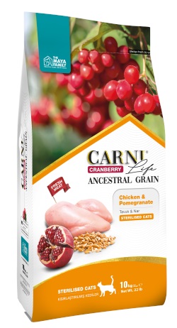 Carni Life Kızılcık Tavuklu ve Narlı Kısırlaştırılmış Kedi Maması 10 Kg