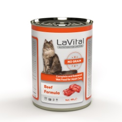 Lavital Biftekli Tahılsız Yetiskin Kedi Konservesi Ezme 400gr x 24 Adet