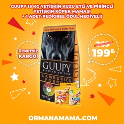 Guupy 15 Kg Kuzu Etli Yetişkin Köpek Maması 1 Adet Pedigree Ödül Maması Hediyeli!