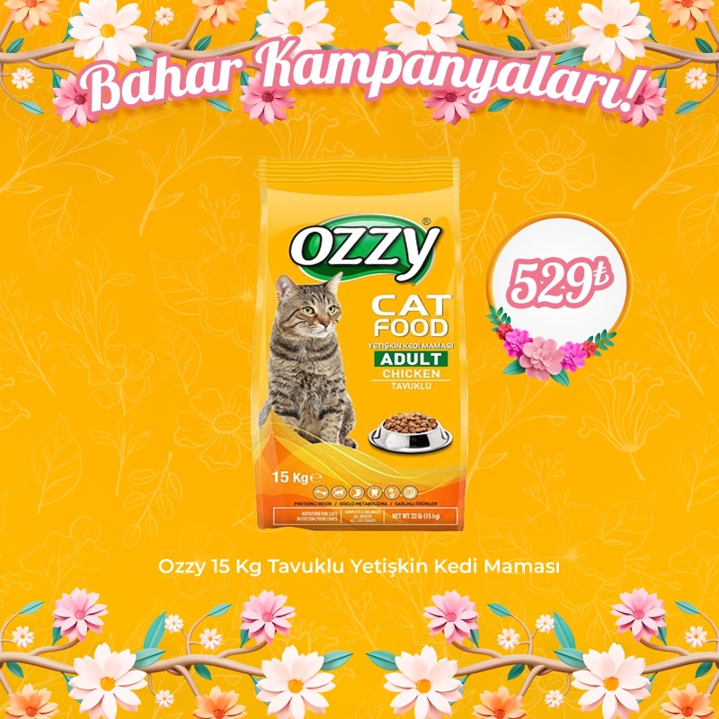 Ozzy 15 Kg Kuzu Etli Yetişkin Kedi Maması