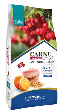 Carni Life Kızılcık Balıklı ve Portakallı Yavru Kedi Maması 10 Kg