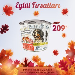 Pati Life Yetişkin Köpek Konservesi Çeşitleri 415 Gr 24 Adet