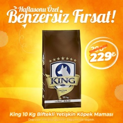 King 10 Kg Biftekli Yetişkin Köpek Maması (Benzersiz Fırsat)