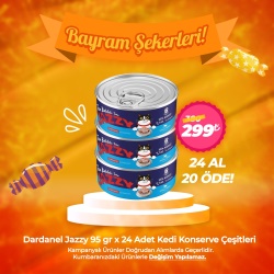 Dardanel Jazzy 95gr x 24 Adet Kedi Konserve Çeşitleri 24 al 20 Öde!