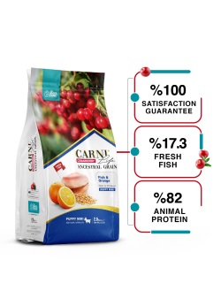Carni Life Kızılcık Balık Etli ve Portakallı Yavru Mini Köpek Maması 2.5 Kg