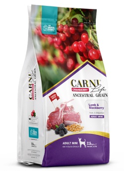Carni Life Kızılcık Kuzu Etli ve Böğürtlenli Yetişkin Mini Irk Köpek Maması 2.5 Kg