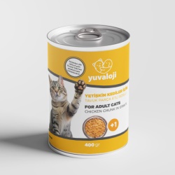 Yuvaloji Yetişkin Kediler İçin Tavuk Parça Etli Soslu Yaş Mama 400 Gr x 24 Adet