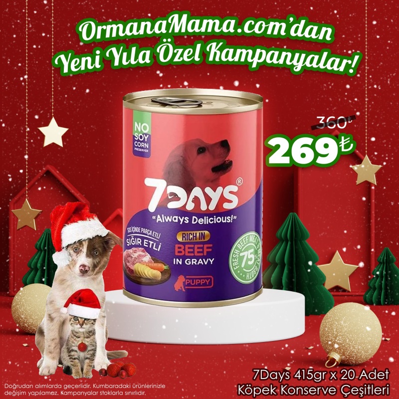 7Days 415 Gr x 20 Adet Köpek Konserve Çeşitleri