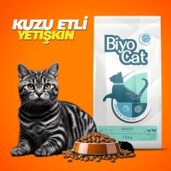 Biyocat Kuzu Etli Yetişkin Kedi Maması 15 kg